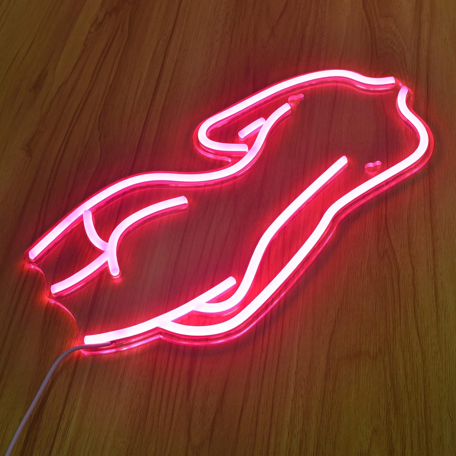 Lady Back LED Neon Sign Lights Art Decorative Lights (Pink) Pack of 2