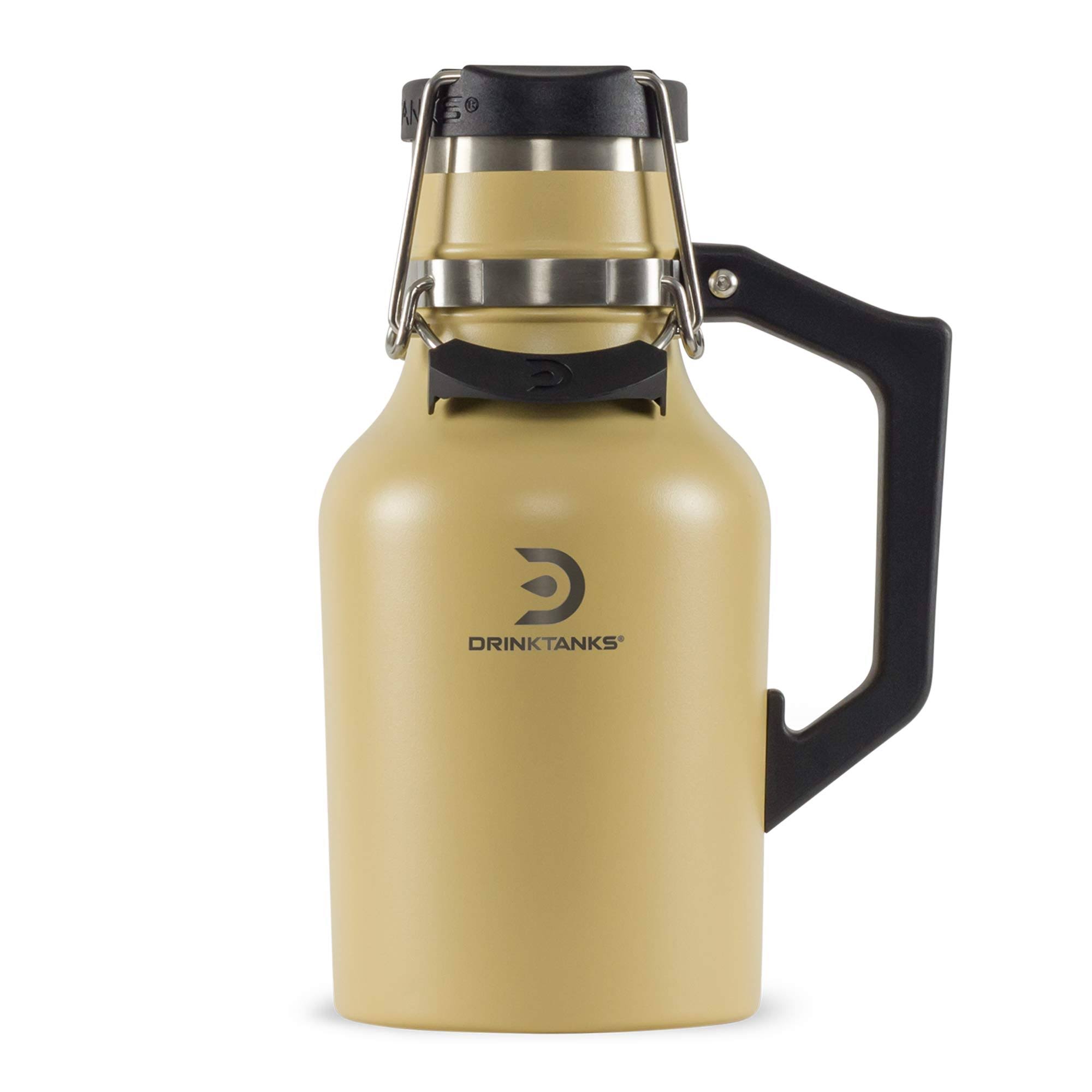 DrinkTanks 32 oz Vacuum Insulated Stainless Steel Beer Growler, Dune