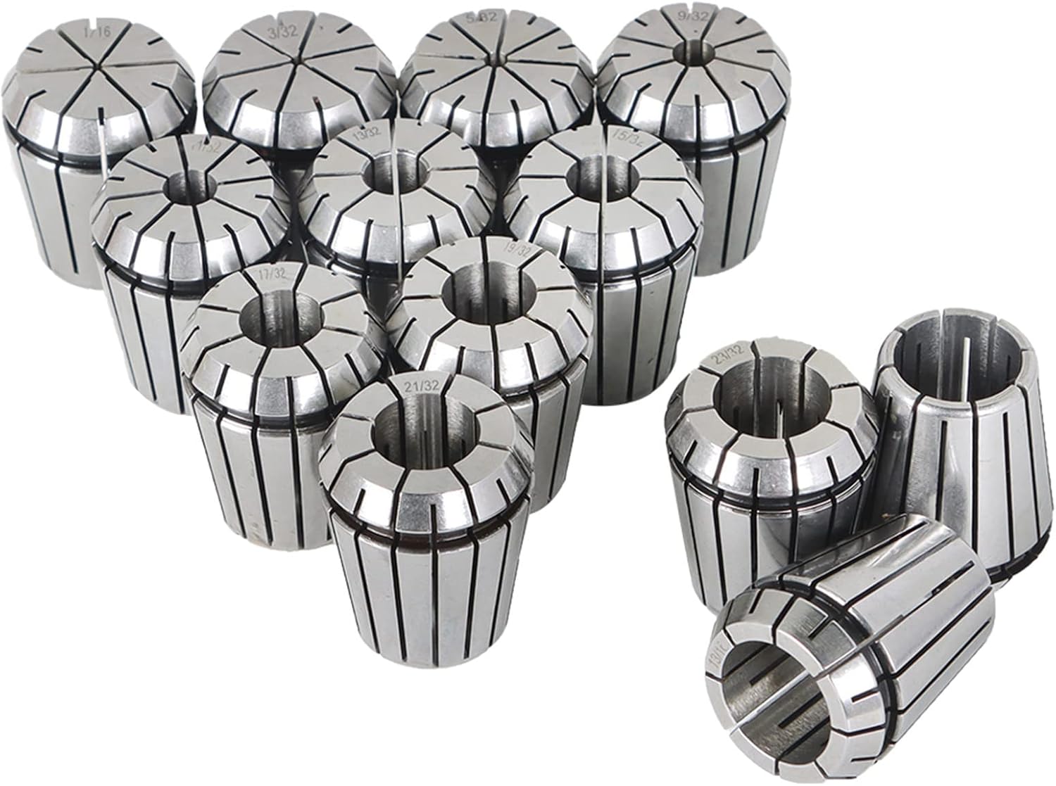 findmall ER32 Collet Set 13Pcs ER32 Collet Chuck Spring Collet Set CNC Engraving Milling Lathe Chuck Tool 1/16-13/16 Inch Fit for CNC Engraving Machine and Milling Lathe Tool