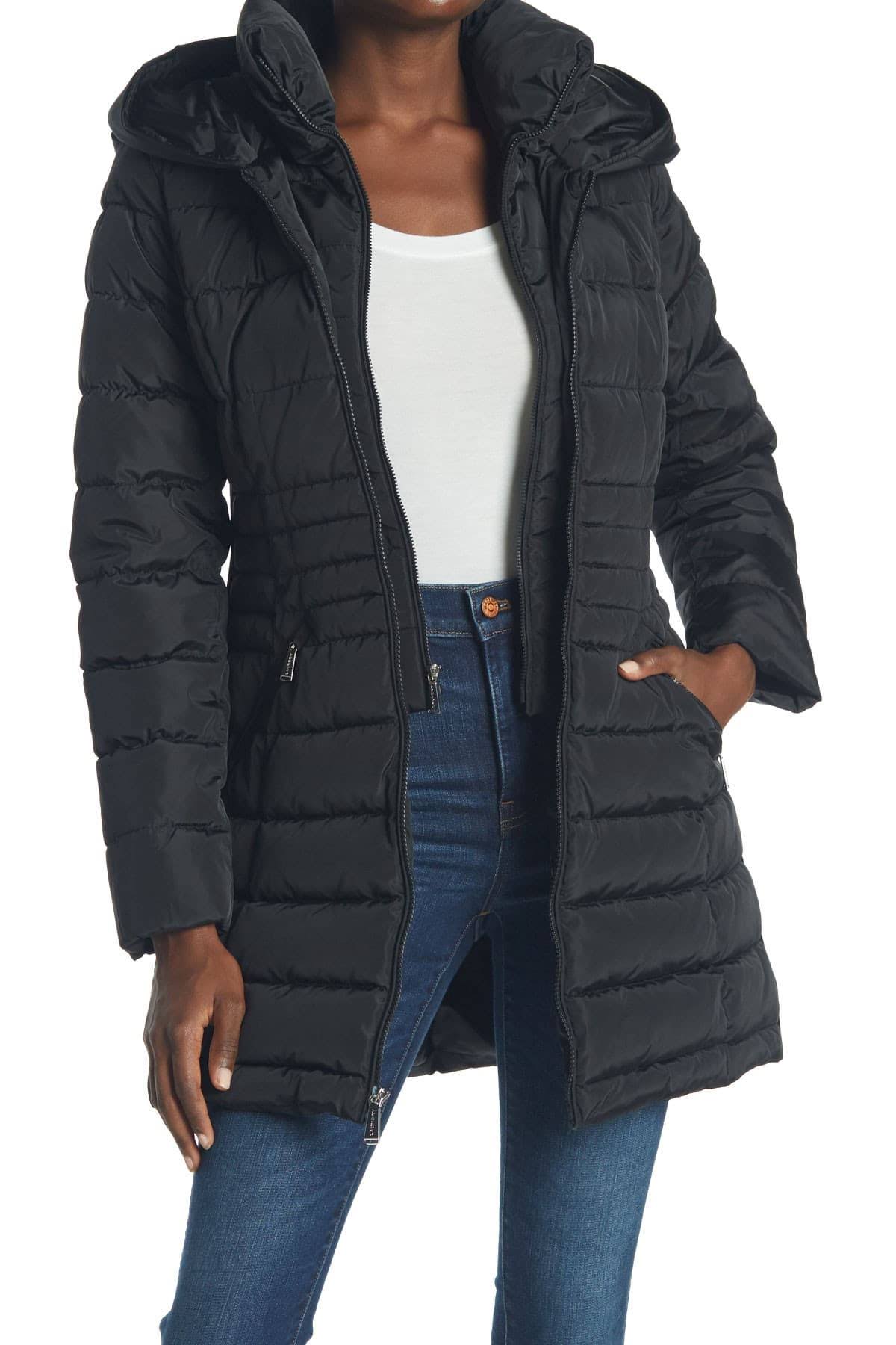 Laundry by Shelli Segal Hooded Puffer Coat - Black