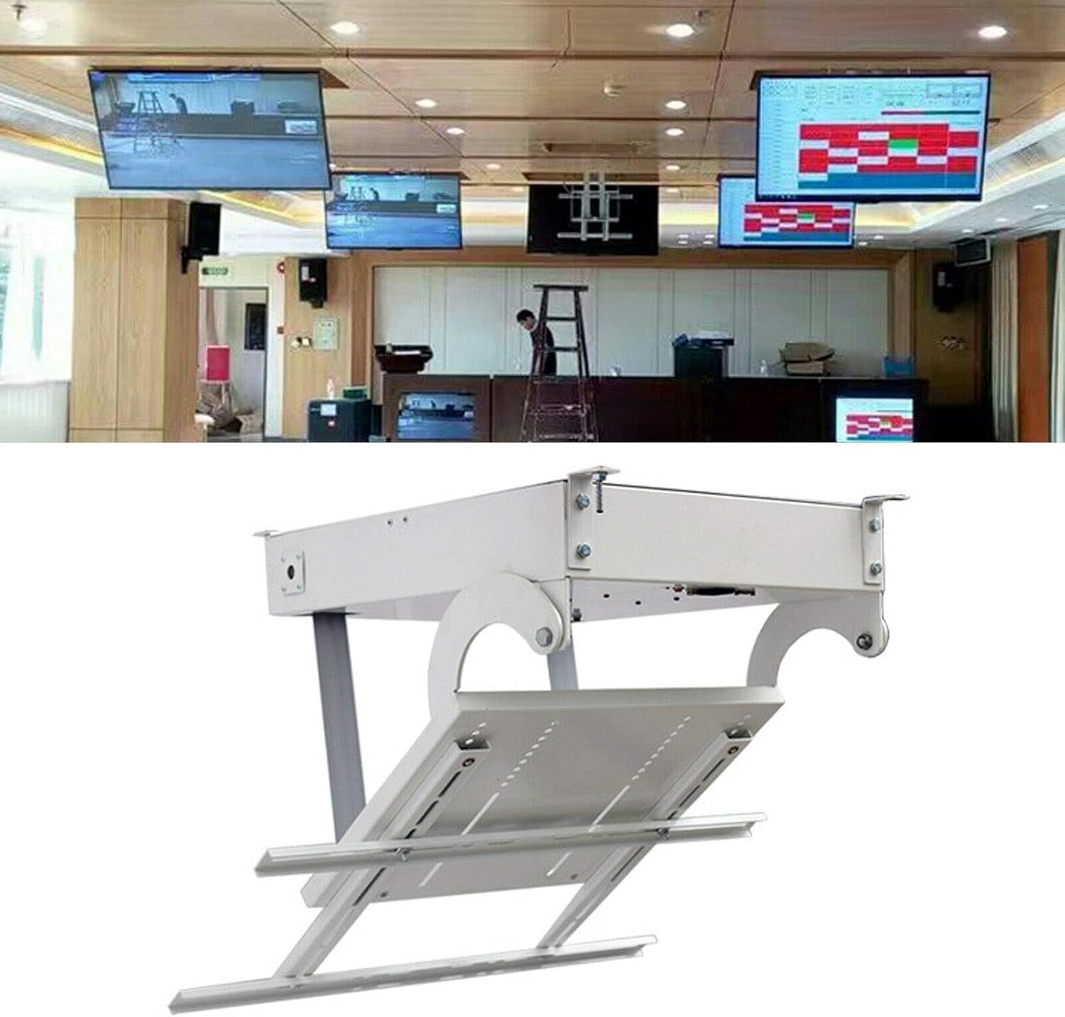 LCD TV Ceiling Rack Bracket, Electric Motorized Roof Ceiling 110V TV Mount for 32