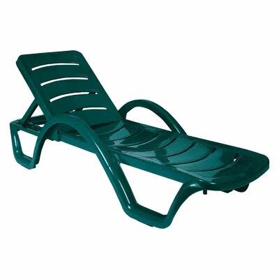 Accomac 74x22 Long Sun Reclining Single Chaise (Set of 4) Mistana Color: Green