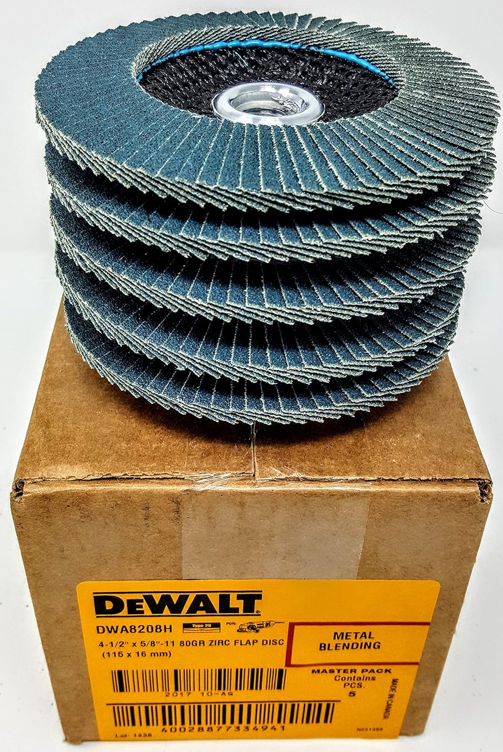 (Box of 5) Dewalt DWA8208H 4-1/2