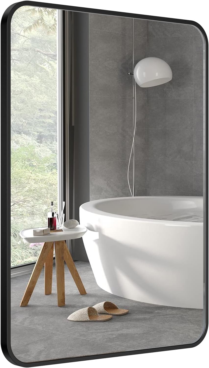 Brightify Black Bathroom Mirror for Wall, 22