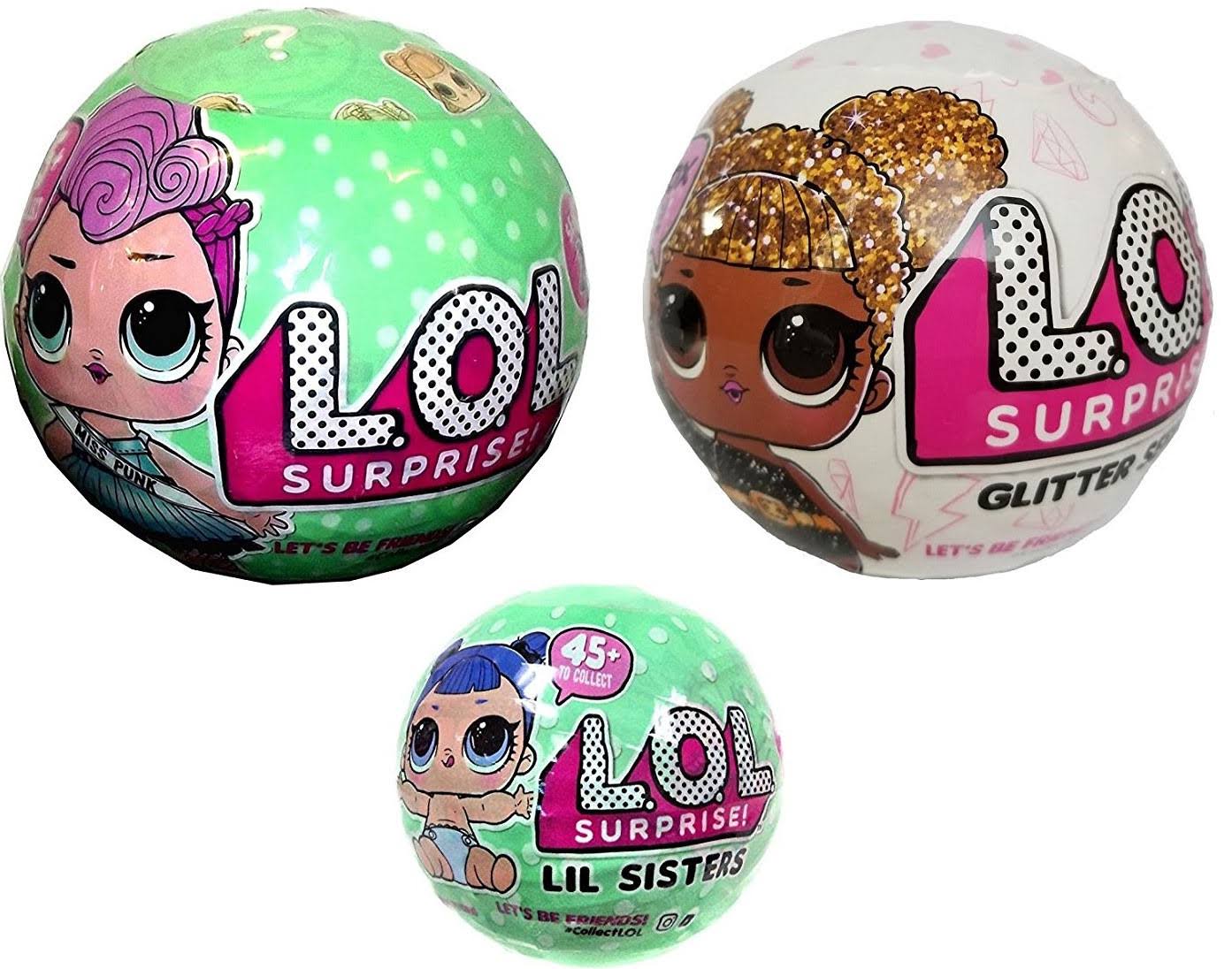 Lol Surprise Series 2 Miss Punk, Little Sister u0026 Glitter Bundle of 3 Mystery Packs