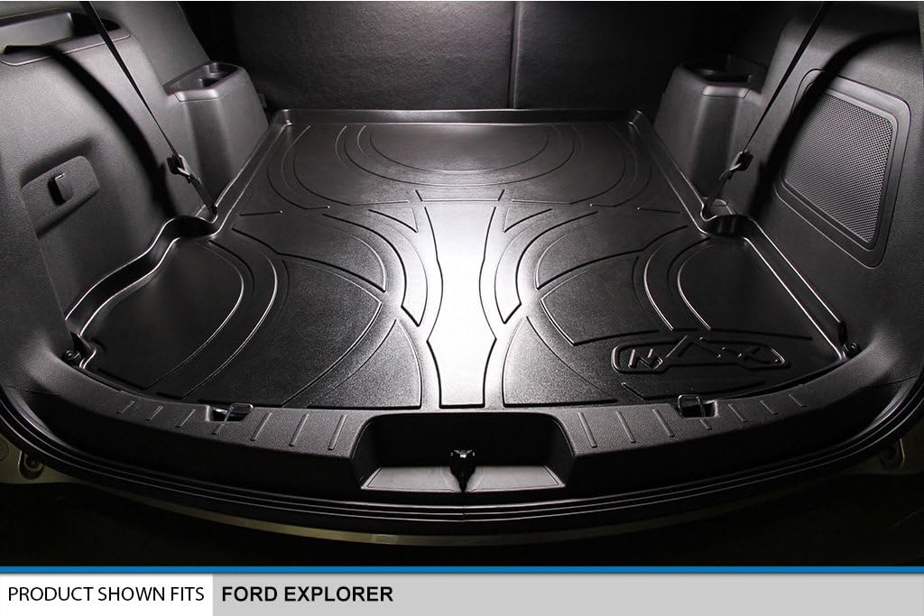 SMARTLINER All Weather Custom Fit Cargo Trunk Liner Floor Mat Behind 2nd Row Black for 2011-2019 Ford Explorer
