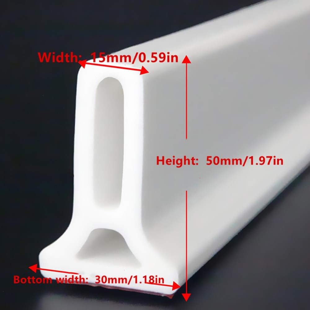YingQ 72 Inch Collapsible Shower Threshold Water Dam, Silicone Water Stopper Shower Barrier, Stay Dry Retainer for Bathroom Kitchen,72 inch Pack of 2
