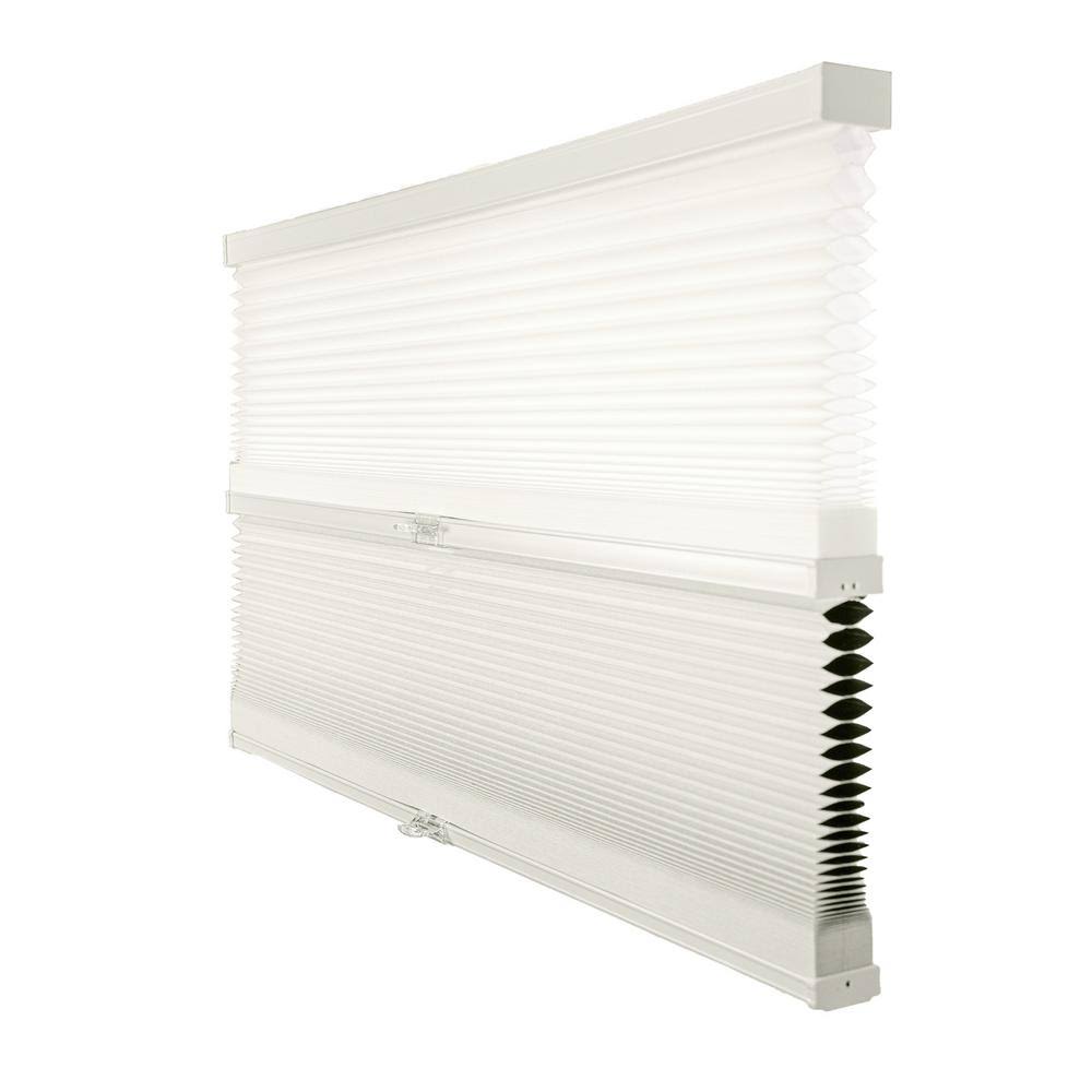 Chicology Cut-to-Width White Dove 9/16 in. Light Filtering and Privacy Cordless Cellular Shade - 35.5 in. W x 48 in. L, White Do