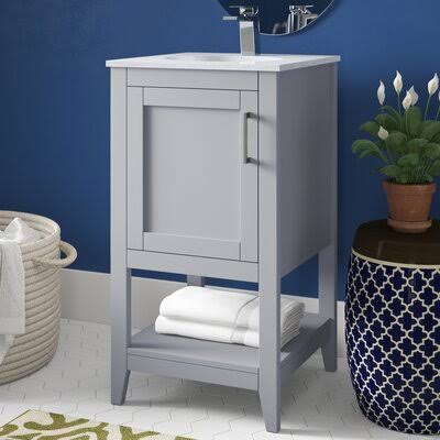 Caoimhe 18x22 Single Bathroom Vanity Set Beachcrest Home Base Finish: Gray