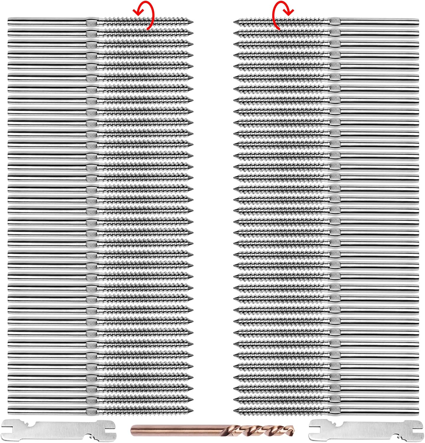 CKE Upgraded 72 Pack Swage Lag Screws Left & Right for 1/8