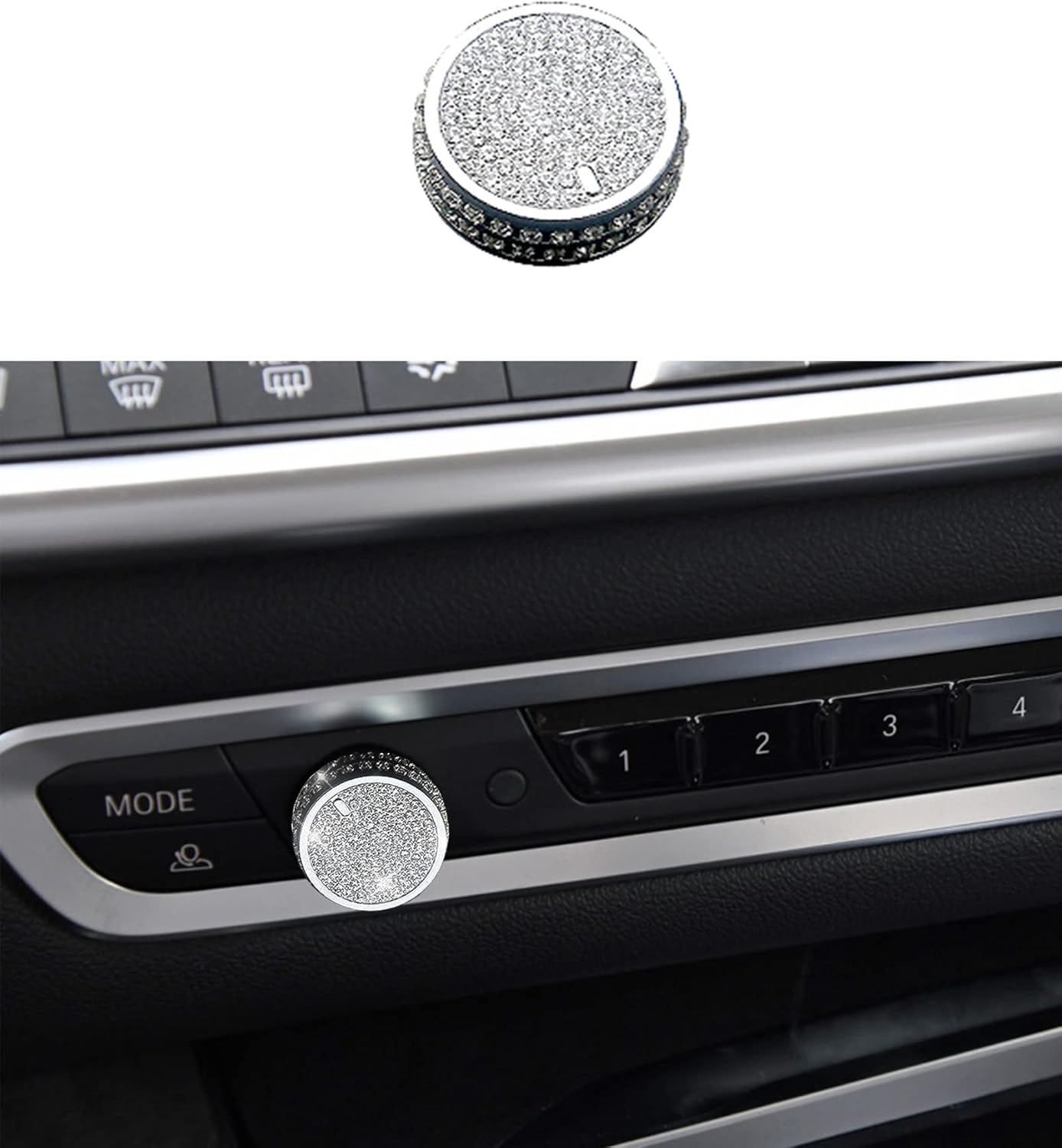 NEUZIK Bling Media iDrive Control Interior Sticker Cover Accessory Small Compatible with BMW 3 Series/Z4/X5/X6/X7 (2020-2022 Models)