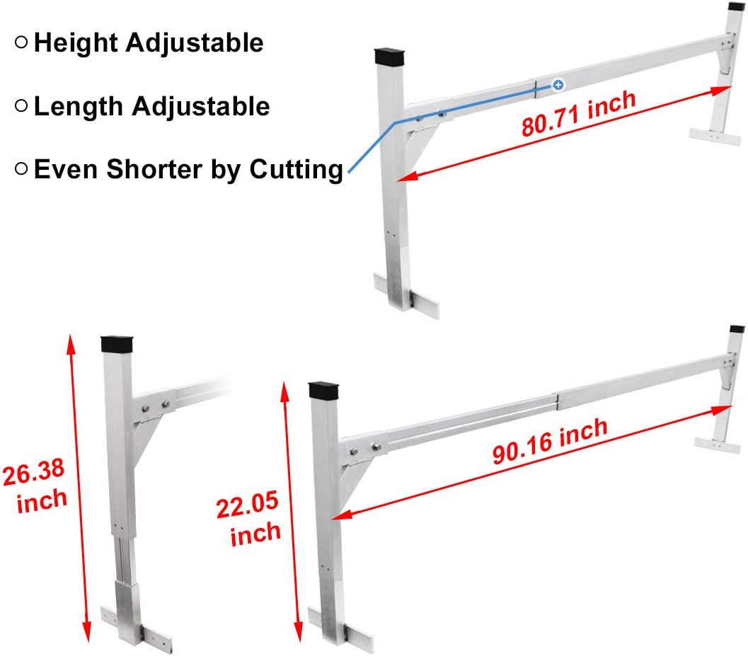 Hildirix Trailer Ladder Rack for Enclosed Trailer Aluminum Adjustable Ladder Rack for Trailer