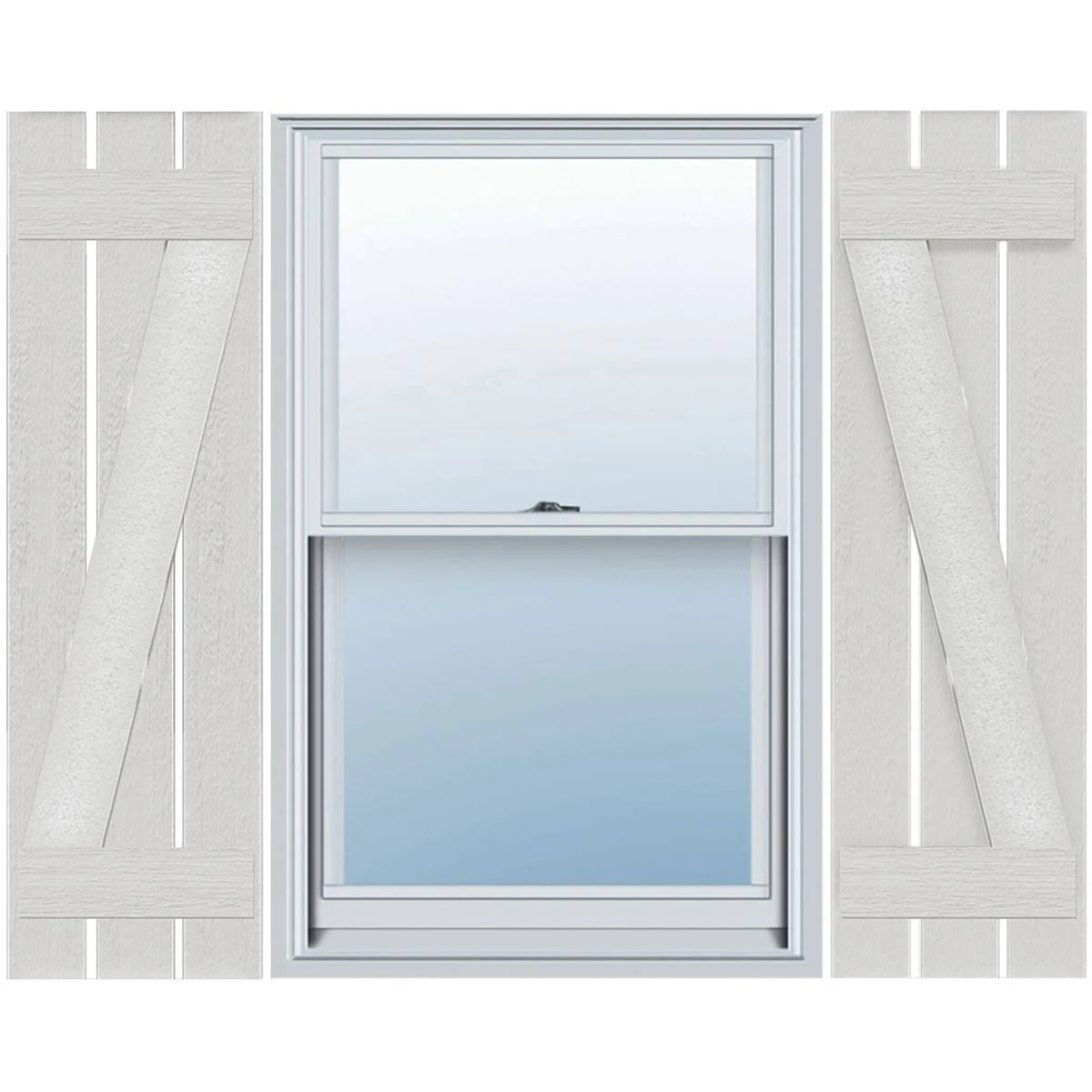 Ekena Millwork FBS06Z17X079RUF 17 1/8x22W x 79x22H Rustic Three Board Spaced Board-n-Batten Faux Wood Shutters w/Z-Board (Per Pa