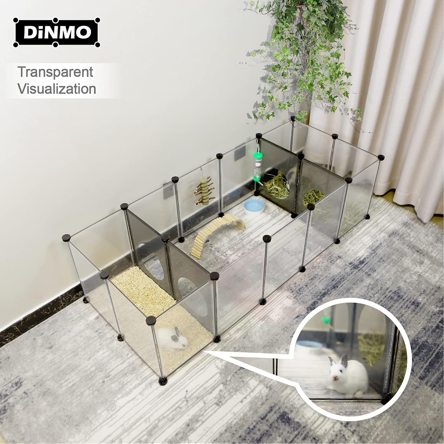 DINMO C&C Cage, Small Animal Playpen, Guinea Pig Fence, Interesting Game Hole Series for Small Pet, Rabbits, Bunnies, Puppy Pack of 2