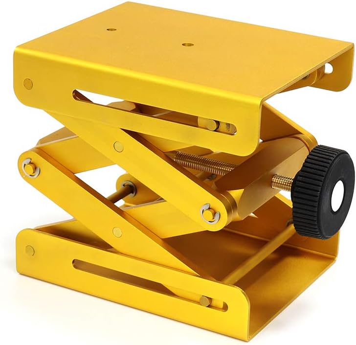 Maccx Lab Support Jack, Gold Color, Aluminum Table, Dim of Platform 5.9