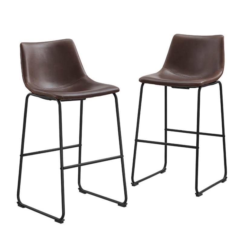 Delacora WE-BDHL30 Karson 18x22W Set of (2) Industrial Style Bar Stools