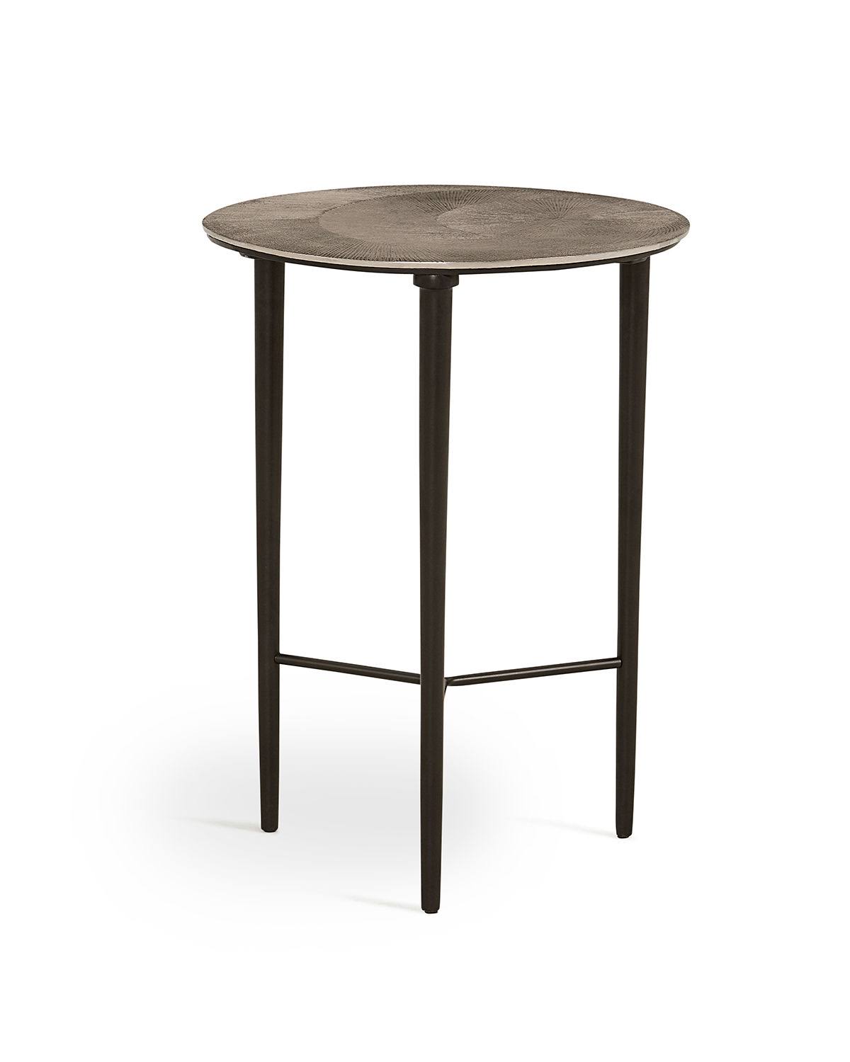 Global Views Circle Etched Accent Table-Antique Nickel - GV 7.91063