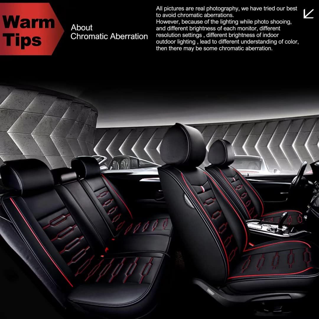 Black Seat Cover Custom Fit for Toyota Prius 2007-2022 Faux Leather Car Seat Protector Compatible Airbag Vehicle Cushion Covers Front Rear Seat Full Set(2 Rows 5 Seats) Waterproof