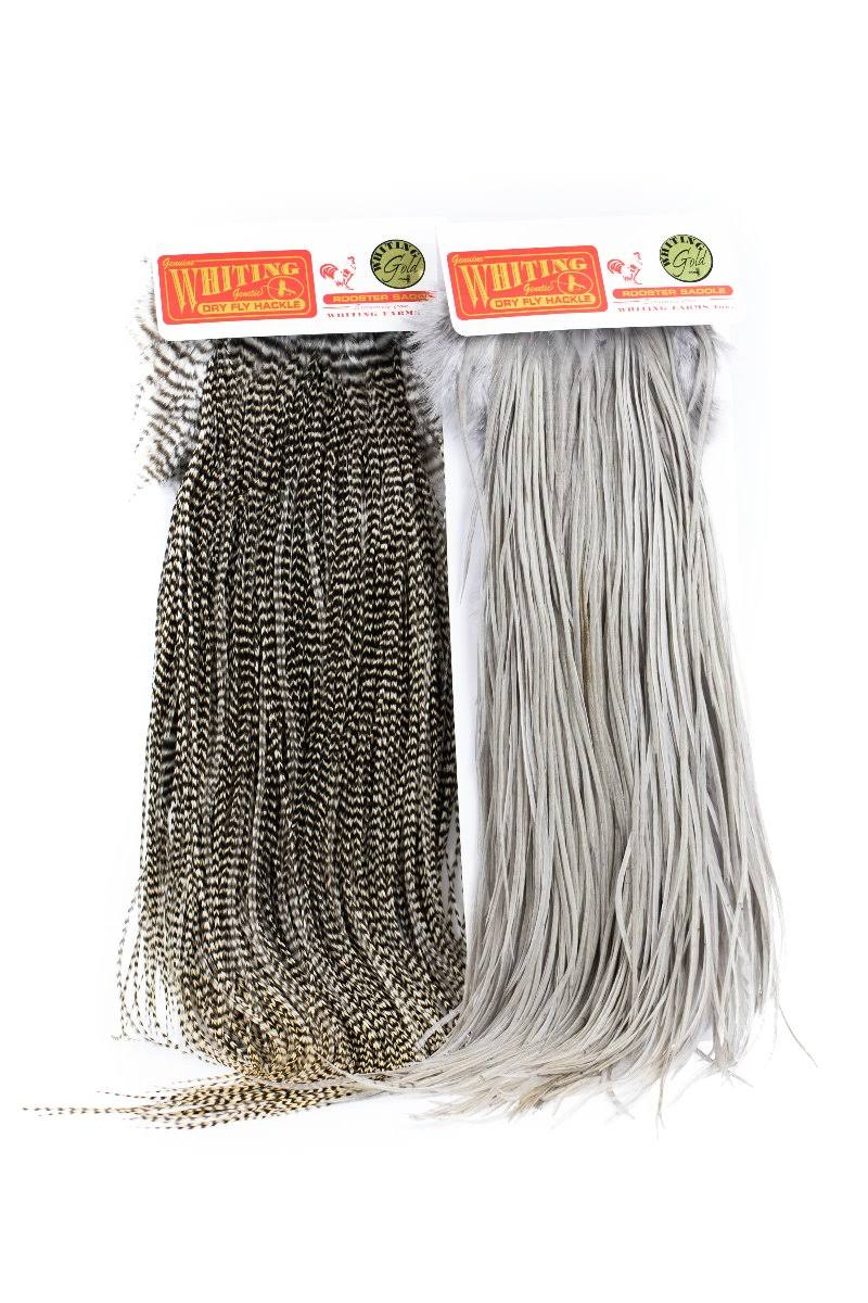 Whiting Dry Fly Hackle Full Saddle - Natural Dun - Pro Grade