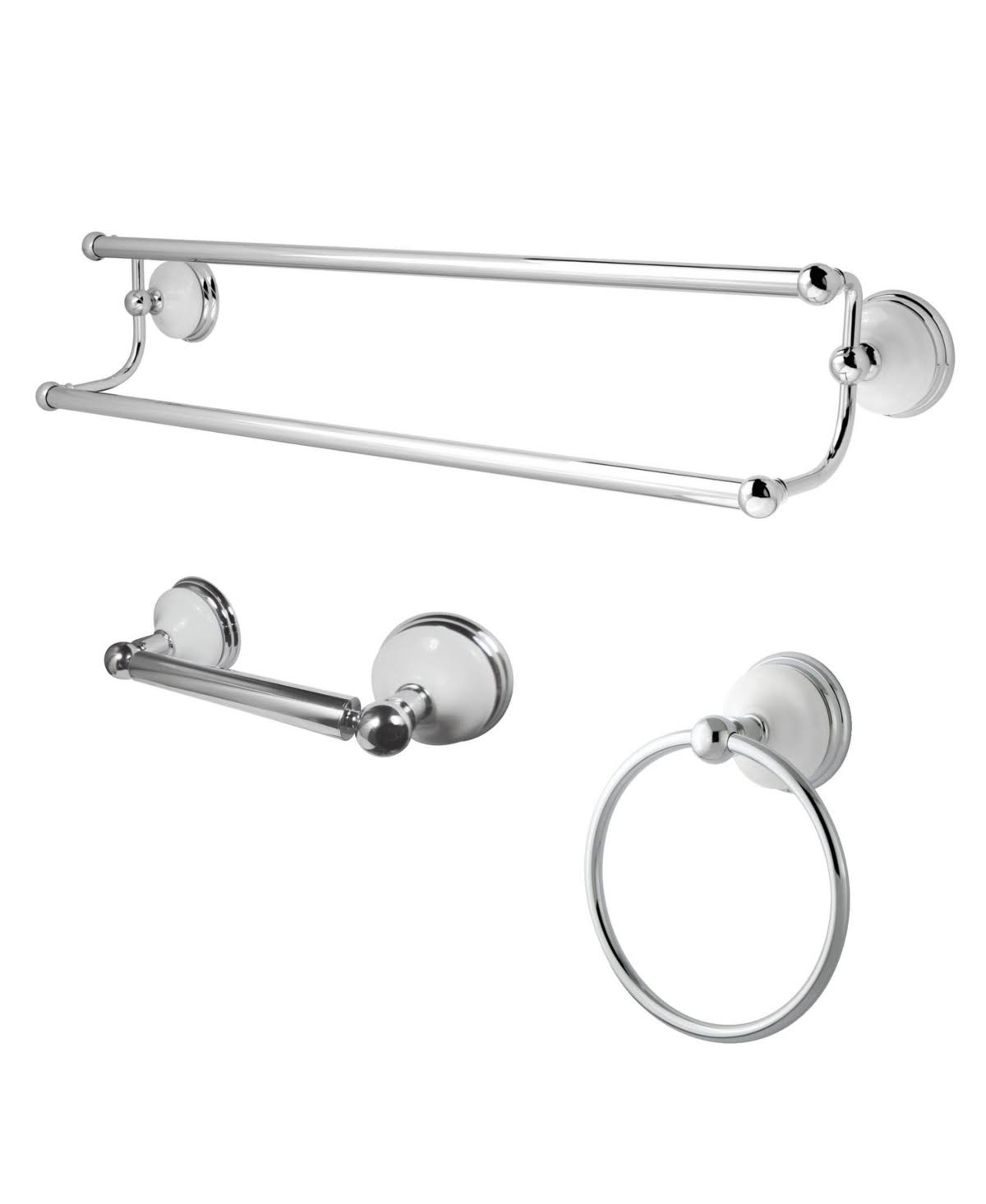 Kingston Brass 3-Pc. Bathroom Accessory Set in Polished Chrome - Polished Chrome