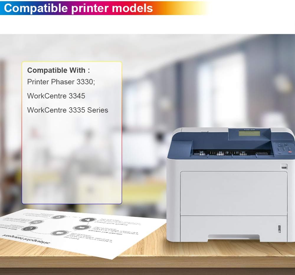 CHENPHON Compatible Toner Cartridge Replacement for Xerox 3335 3345 3330 106R03622 106R03620 for Xerox WorkCentre 3335 3335DNI 3345 3345DNI Phaser 3330 3330DNI Printer, Black 8,500 Pages, 1-Pack Pack of 2