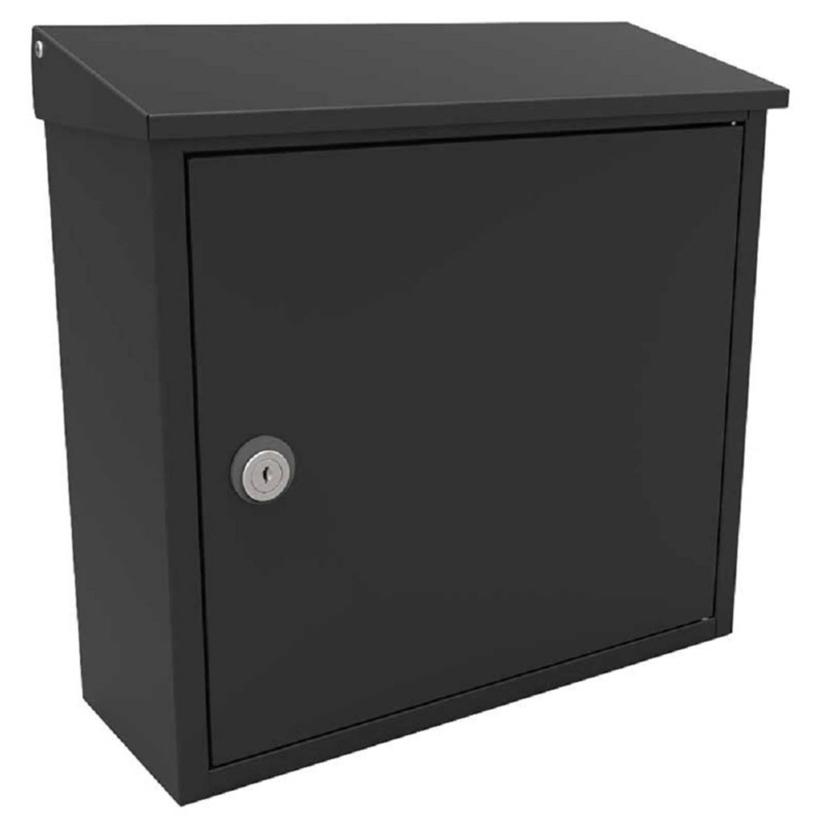 Allux 400 Top Loading Wall Mount Locking Mailbox, Black