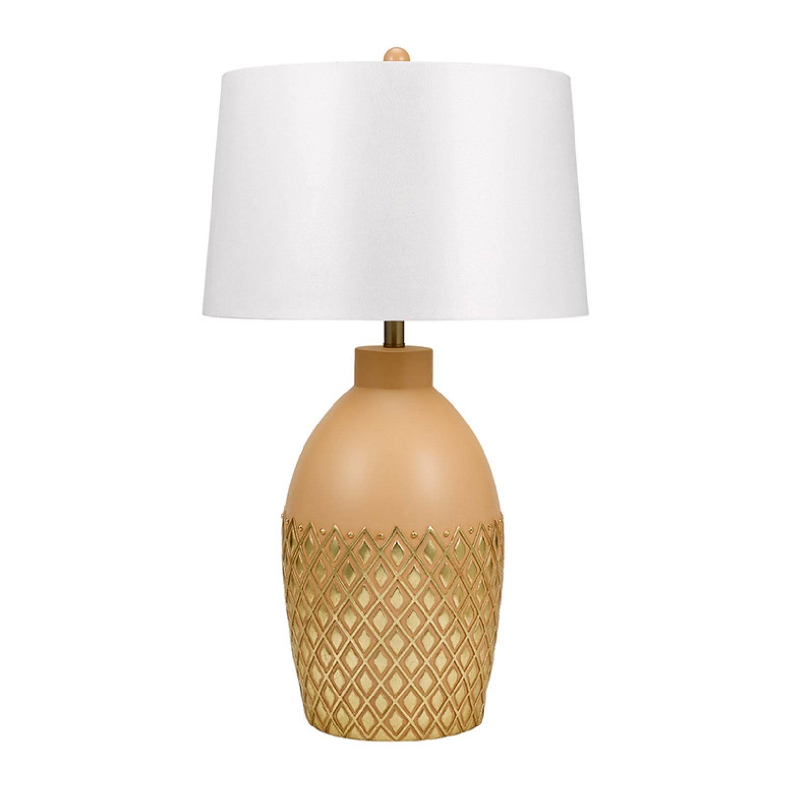 Catalina Lighting Dacia 31.75 in. Eclectic Aztec Desert Mist Table Lamp, Gold