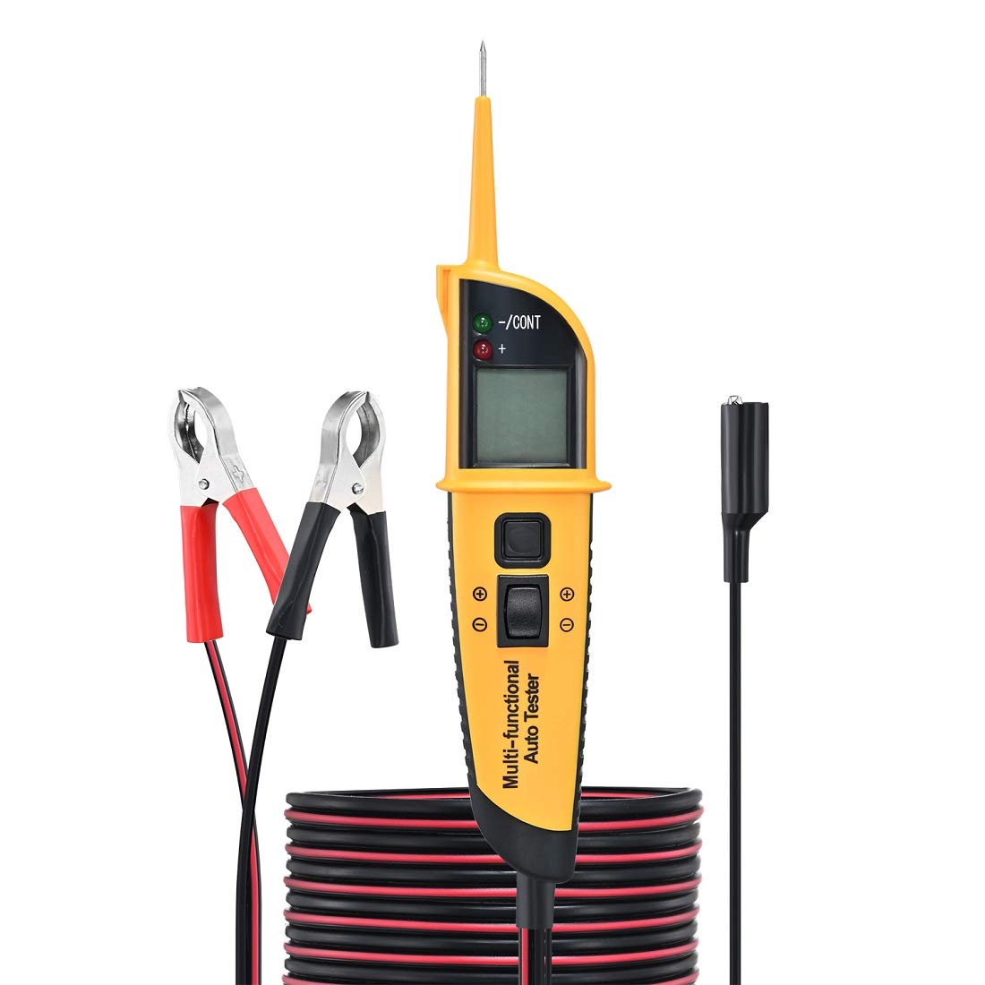 YLDEE 12/24V Car Power Tester Probe Circuit Tester, DC/AC Digital Display, Non-Contact Car Power Tester with LED Display, Electric Circuit Tester for Automotive,