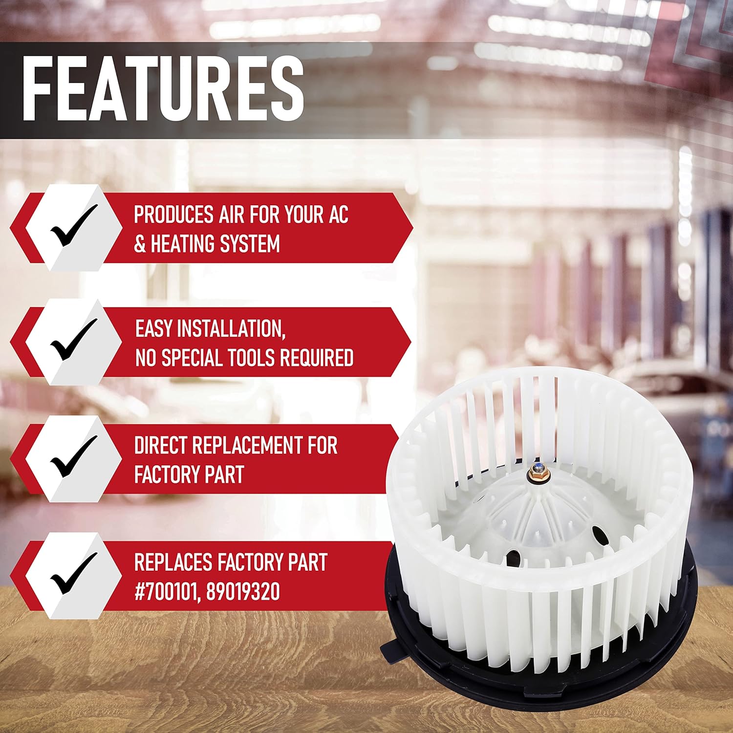 AA Ignition AC Blower Motor with Fan - Replaces 700191, 75748, 89019320, 89019301 - Compatible with Chevy, GMC & Cadilalc Vehicles - Silverado, Suburban, Avalanche, Sierra, Yukon, Yukon XL 1500, 2500 Pack of 2