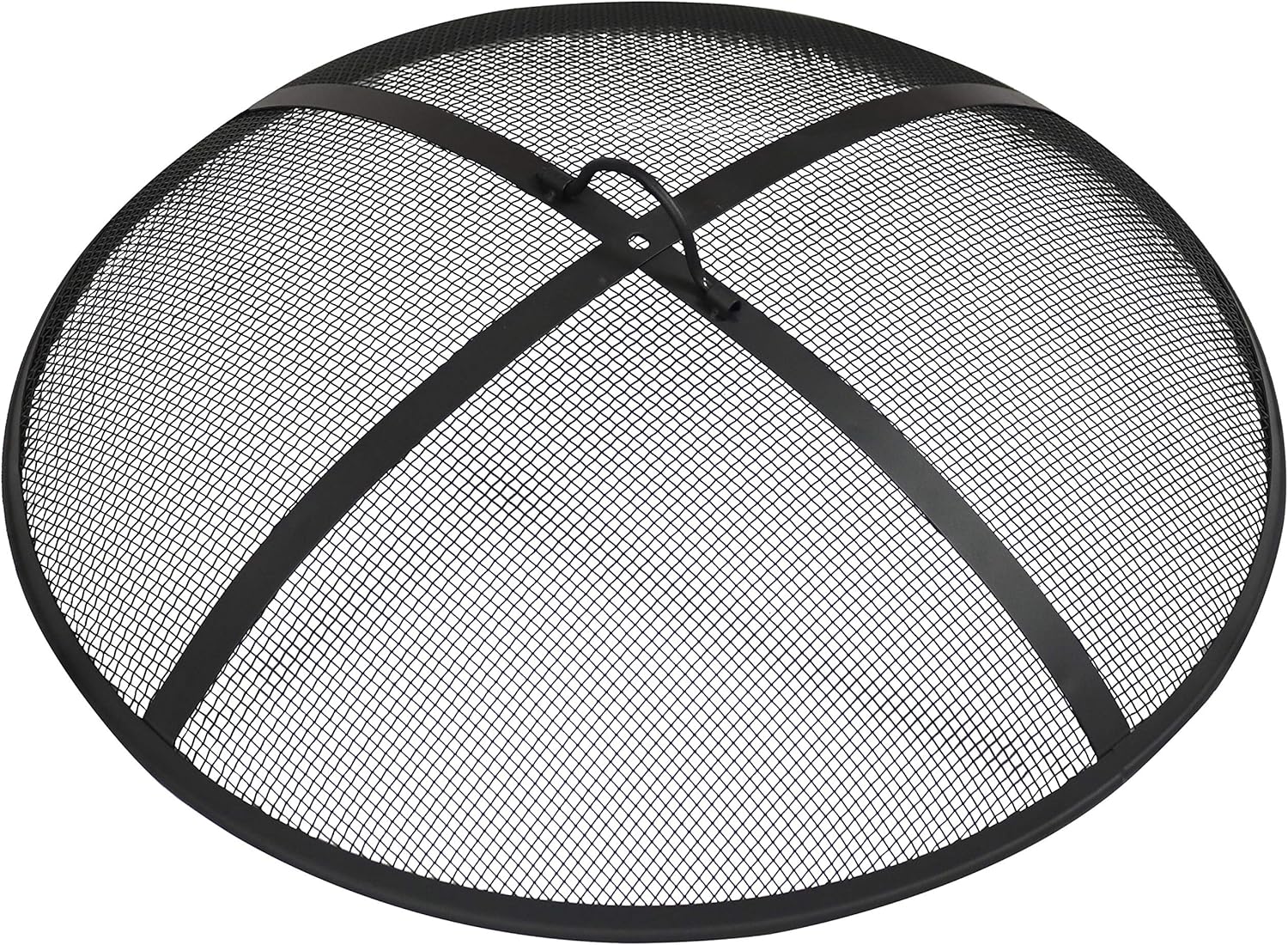 Sunnydaze Outdoor Fire Pit Spark Screen Guard Accessory - Round Fire Pit Screen Cover - Heavy-Duty Steel Backyard Fire Pit Mesh Screen with Handle - 22-Inch Diameter
