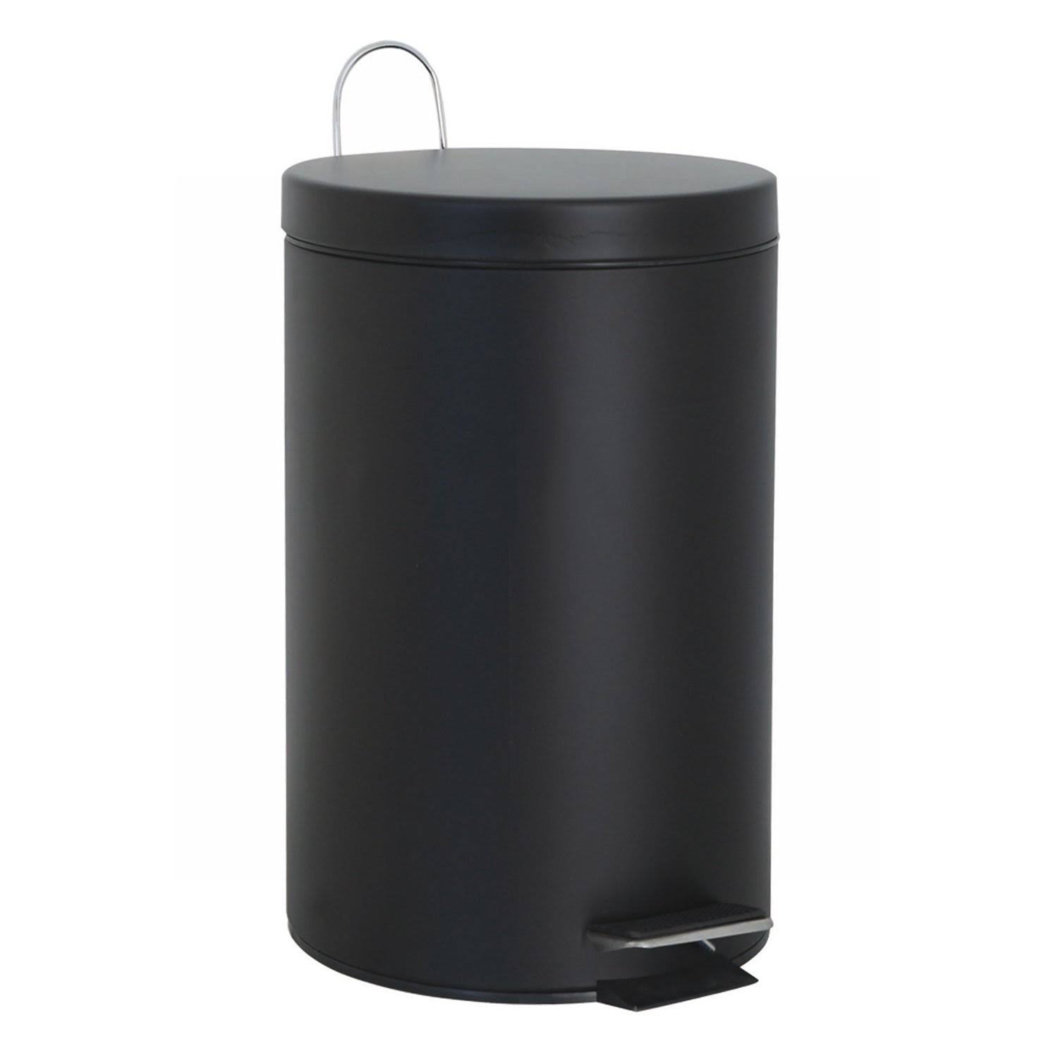 MSV Stainless Steel Pedal Bin, Black, 3 Litre