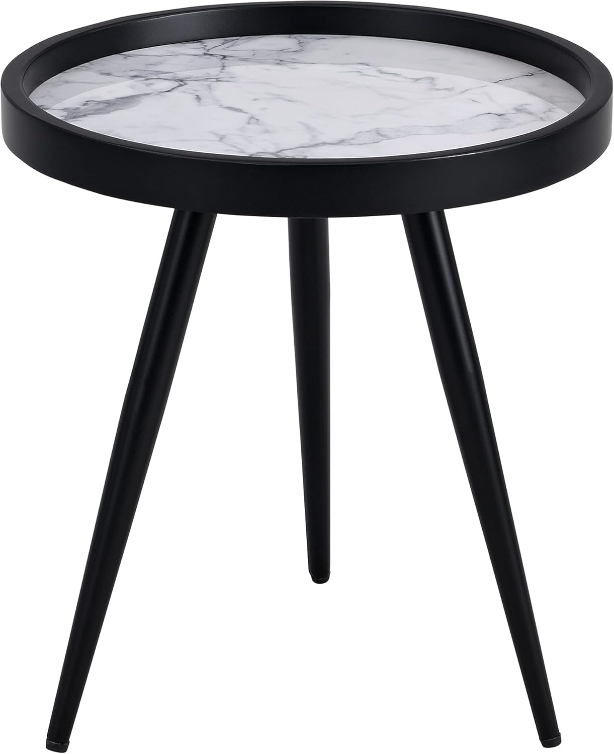 FirsTime & Co. Black Cutler Marbleized End Table, Metal, 15.75 x 15.75 x 17.75 inches Pack of 2
