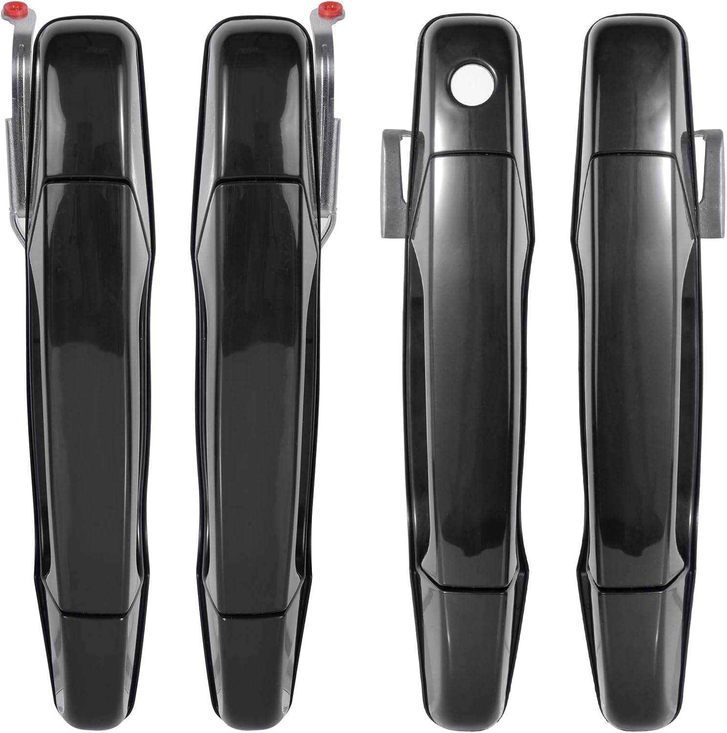 FAERSI 4pcs Exterior Black Door Handle Front Rear Driver & Passenger Side Replacements for Cadillac Escalade Chevy Silverado GMC Sierra Yukon Pickup Truck SUV 2007 2008 2009 2010 2011 2012 2013 Pack of 2