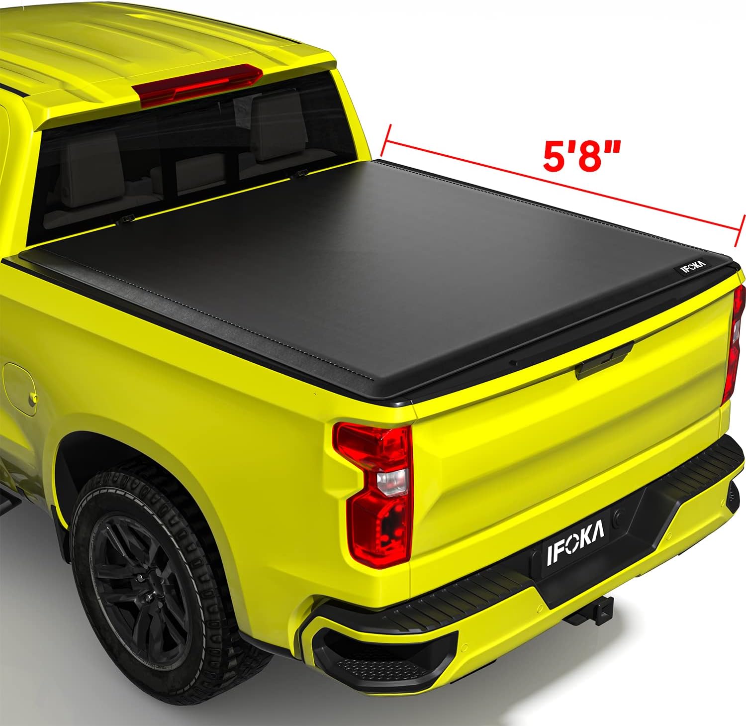 IFOKA Truck Bed Tonneau Cover Soft Roll Up Compatible with 2019-2022 Chevy Silverado/GMC Sierra 1500, Fleetside 5'8