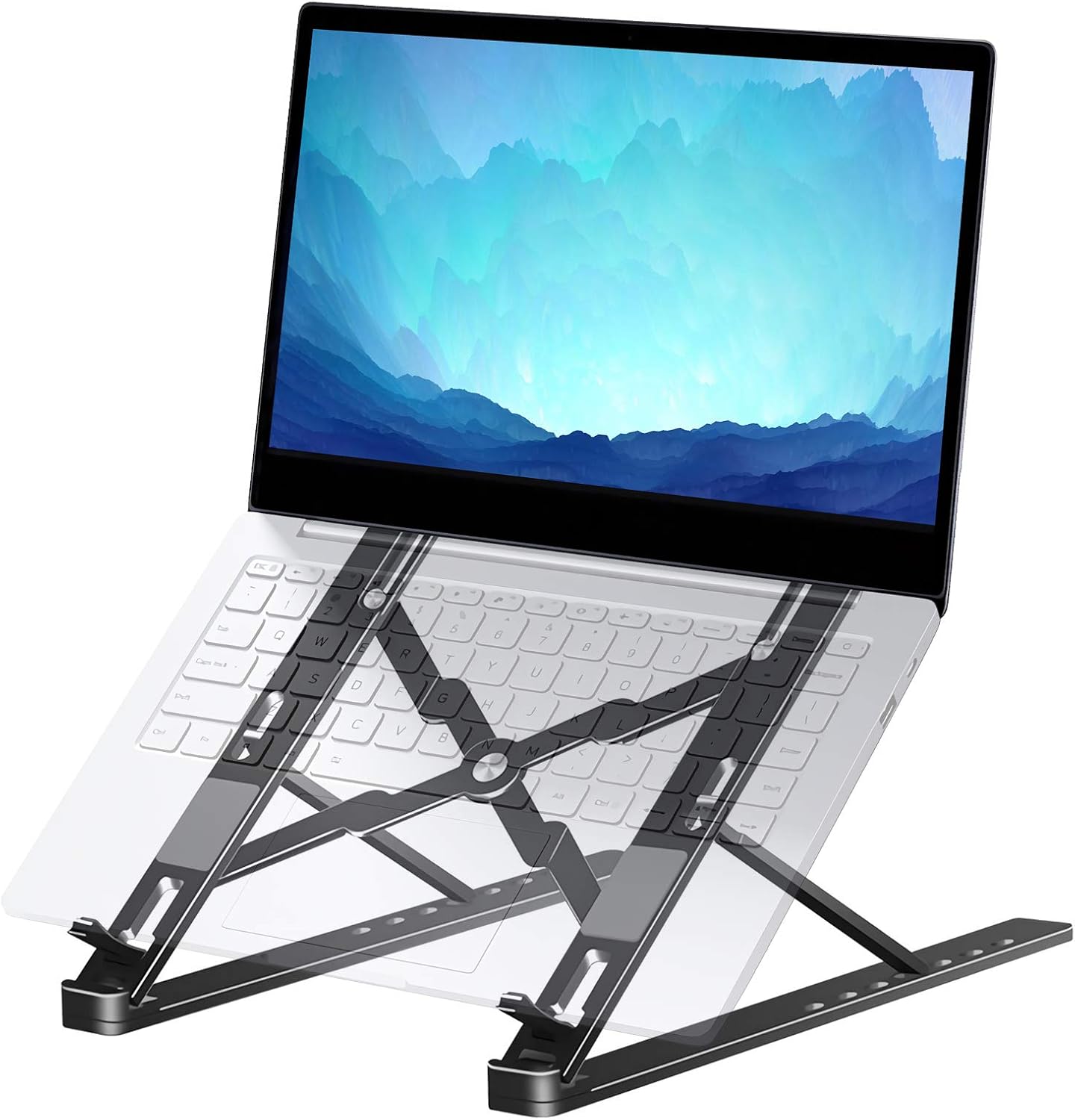 Adjustable Laptop Stand Foldable Computer Stand Portable Laptop Stand for Desk,Laptop Riser Holder Cooling Stand,MacBook Stand,Light Aluminum Laptop Stands Compatible with Any 6 to 18&rdquo;Laptops