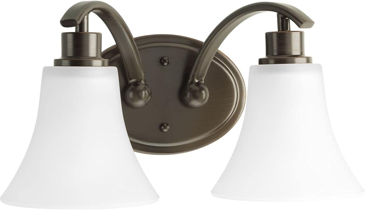Progress Lighting P2001-20W Contemporary/Modern 2-100W Med Bath Bracket, Antique Bronze