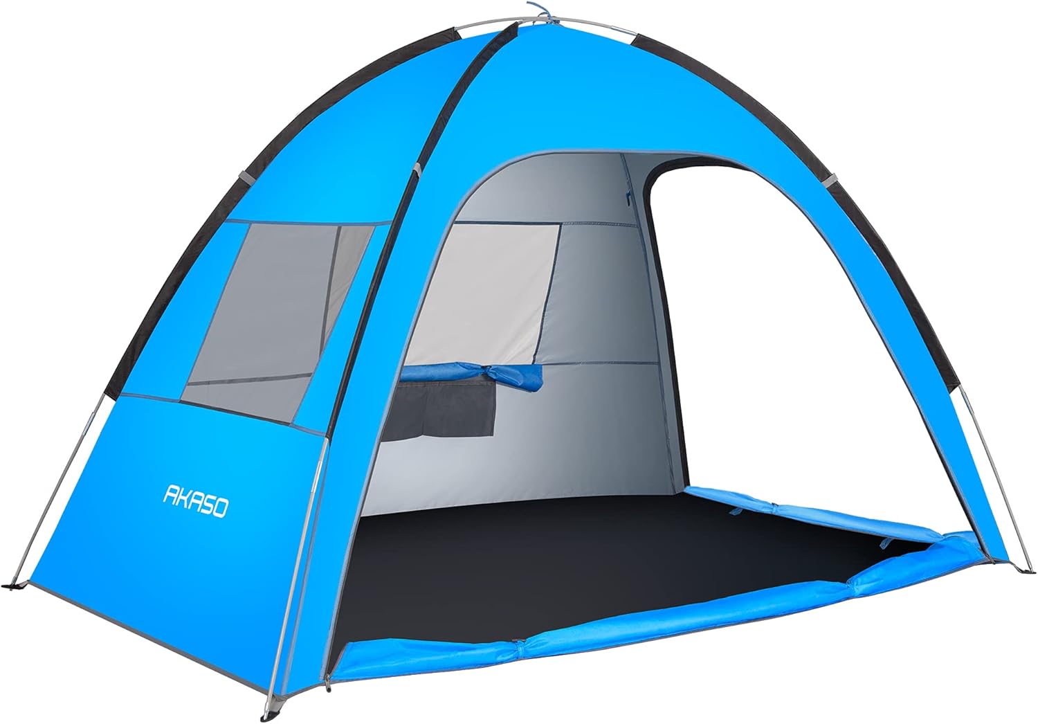 AKASO Beach Tent, Outdoor Sun Shelter UPF 50+ Sun Shade Canopy Cabana Beach Umbrella Lightweight and Easy to Carry Fit 3-4 Person