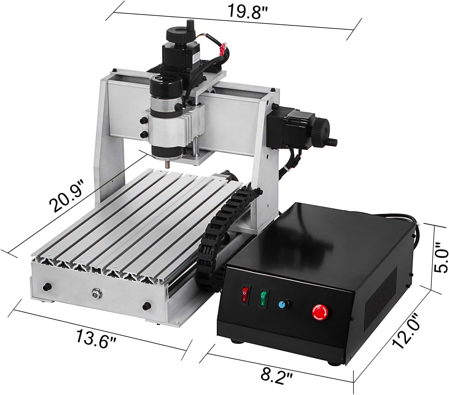 VEVOR CNC Router Engraver Kit 3020 CNC Router 4 Axis USB Port CNC Router Engraver Machine 200W CNC Router Engraving Drilling Milling Machine MACH3 Control for DIY(300X200mm)