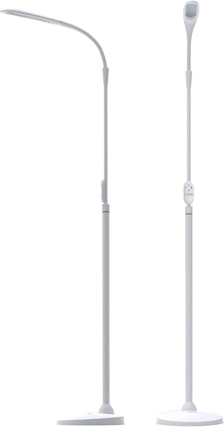 Stella Lighting Stella SKY TWO Floor Light (Black) | Low Vision Macular Degeneration, Hobby, Arts and Crafts LED Task Lamp | Natural Sunlight Mode