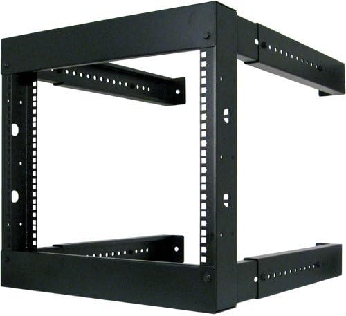 8U Open Wall Mount Frame Rack - Adjustable Depth 18