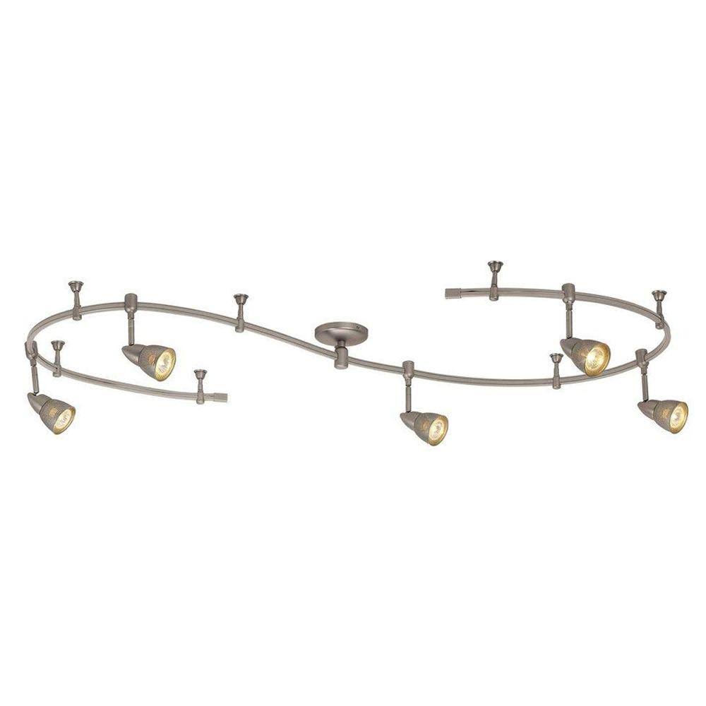 Hampton Bay 10 ft. 5-Light Brushed Line-Voltage Flexible Track Light