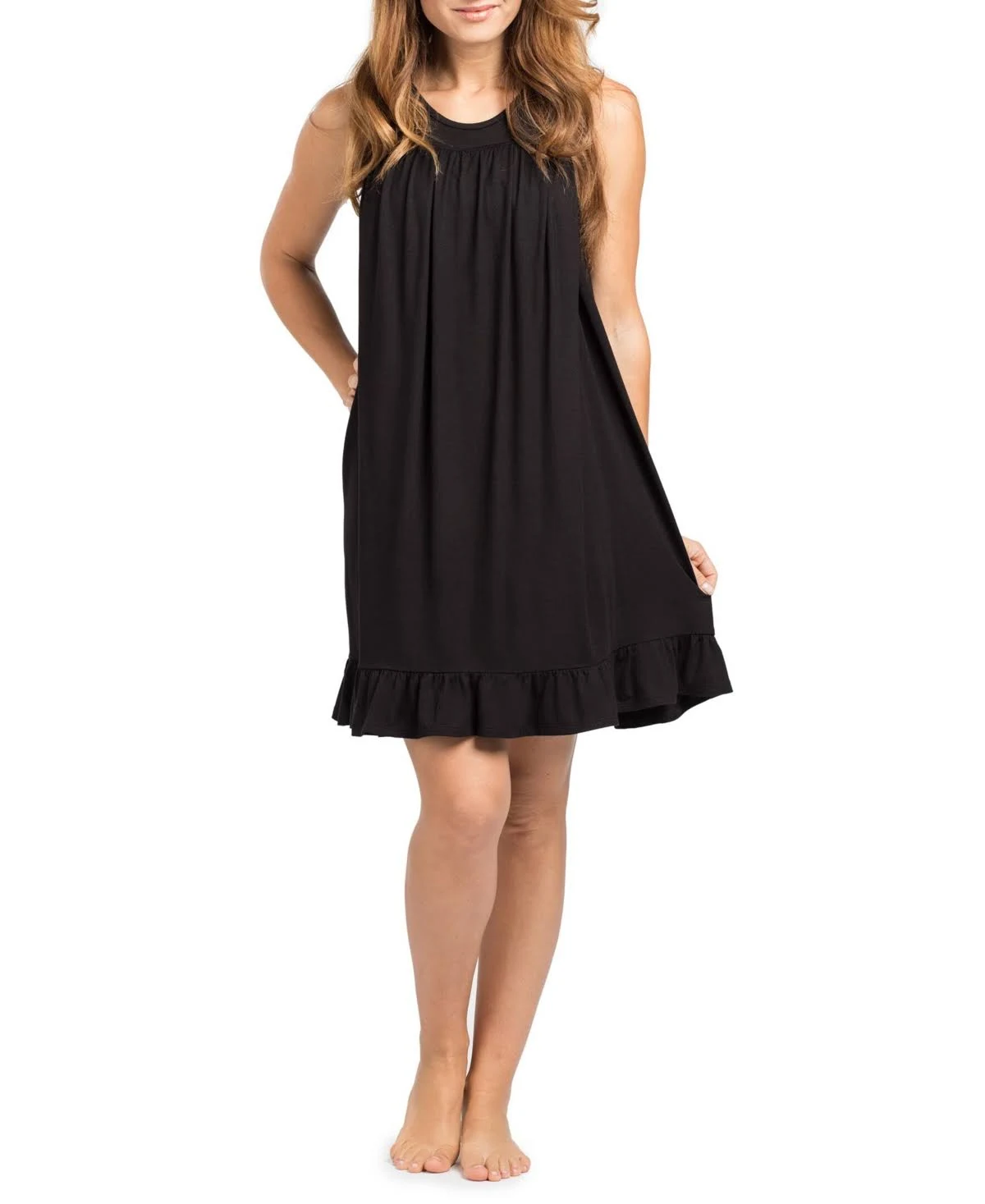 Savi Mom Paris Medium Maternity Nightgown in Black