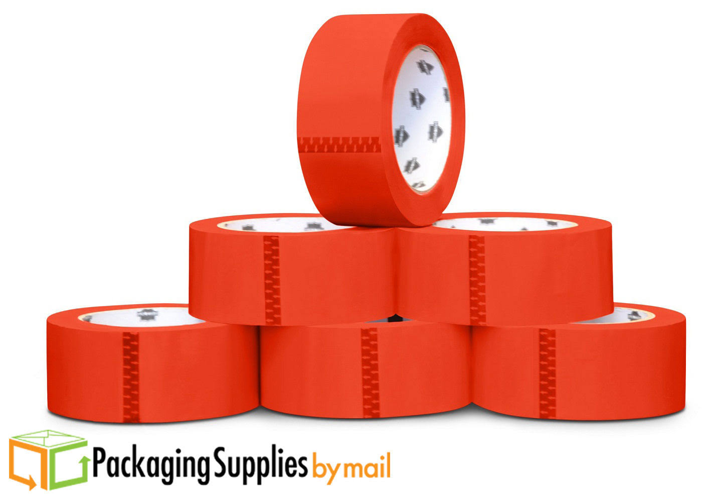Red Color Packaging Tape, 2 mil, 3 inch x 55 Yards, 48 Rolls, White