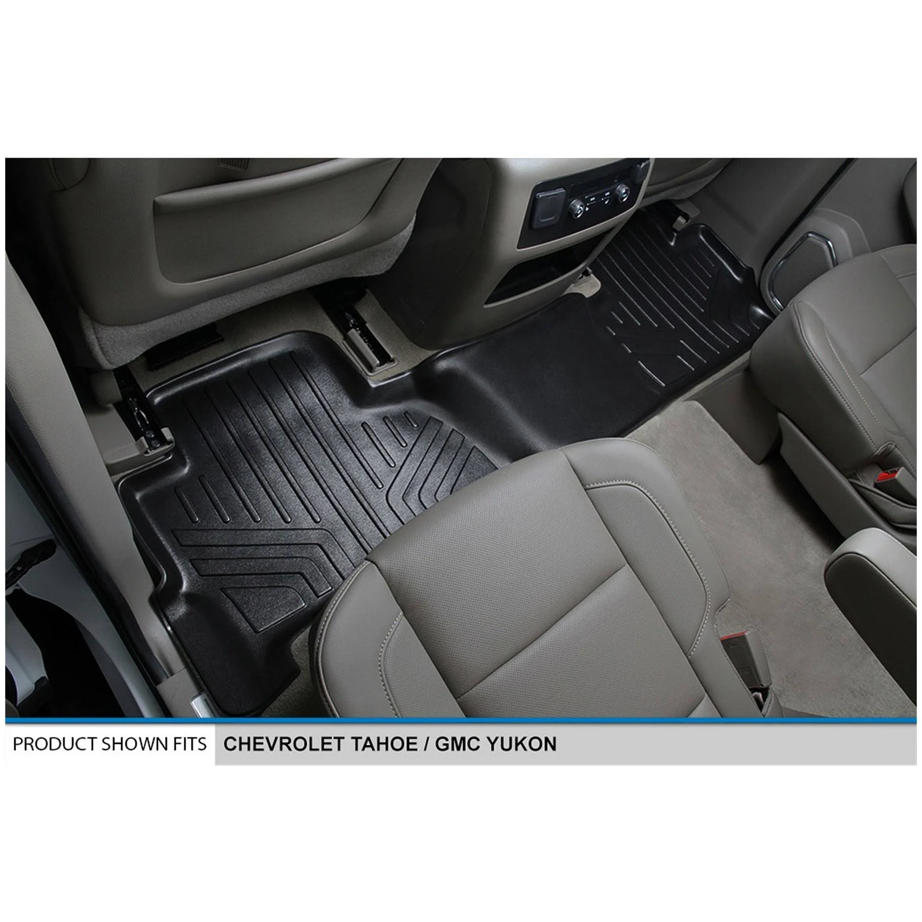 MAXLINER Maxfloormat All Weather Custom Floor Mats Second Row for Tahoe Yukon Black