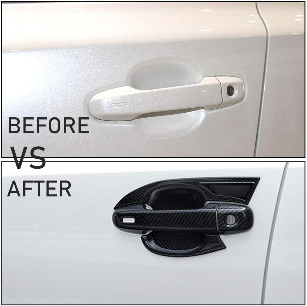 Yonzar Carbon Fiber Side Door Handle Cover Door Bowl Cup Scratch Protector Cover Trim Stickers for Toyota C-HR CHR 2018 2019 2020 2021 2022 Car Exterior Accessories 6PCS