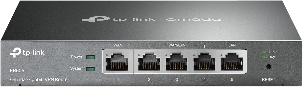 TP-Link ER605 | Multi-WAN Wired VPN Router | Up to 4 Gigabit WAN Ports | SPI Firewall SMB Router | Omada SDN Integrated | Load Balance | Lightning Protection | Limited Lifetime Protection Pack of 2