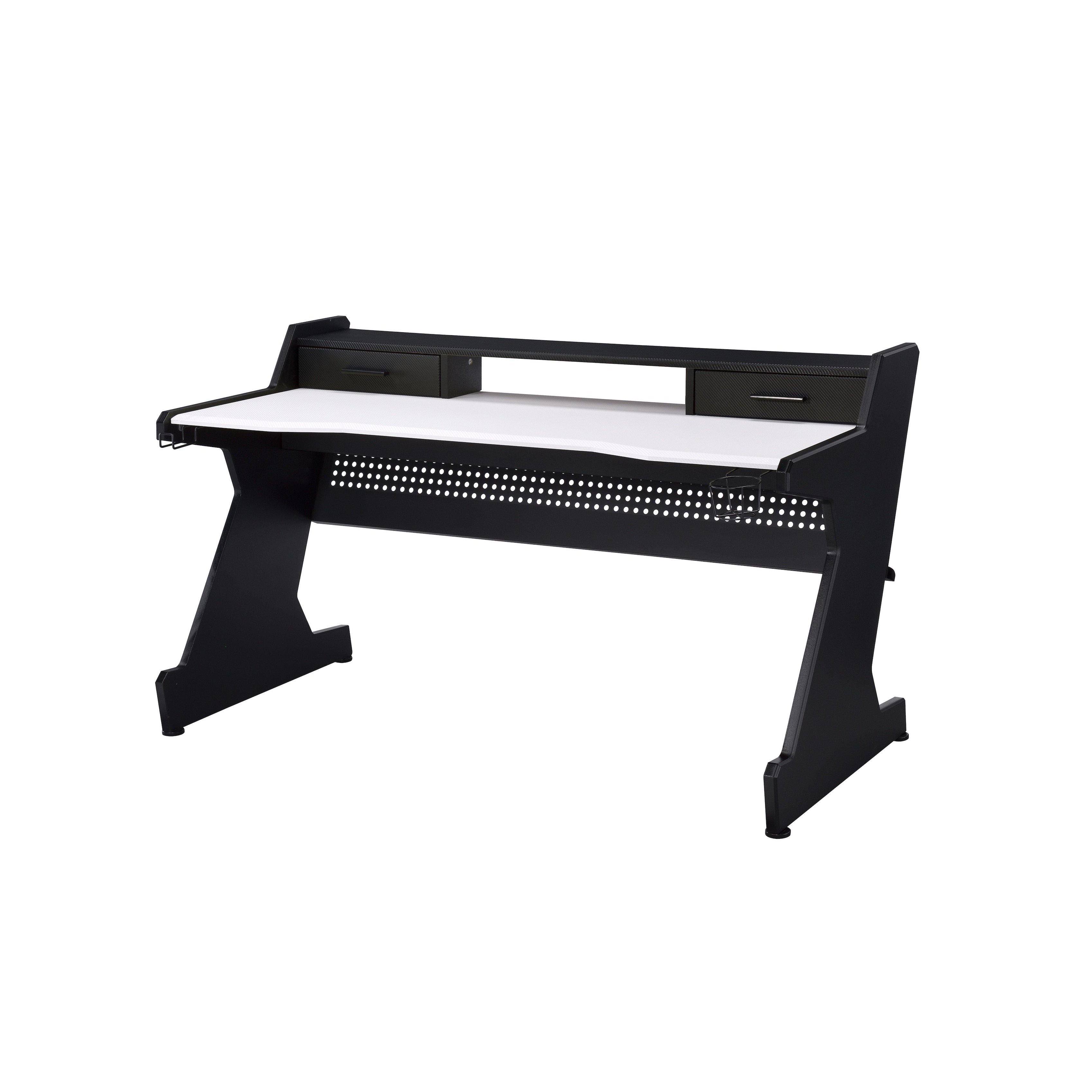 Acme Bigga Gaming Table Black u0026 White Finish