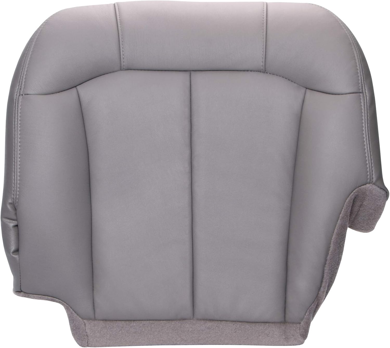 The Seat Shop Driver Side Bottom Replacement Seat Cover - Medium Dark Pewter (Gray) Leather (Compatible with 1999 Chevrolet Silverado, GMC Sierra 1500, 2500, 3500)