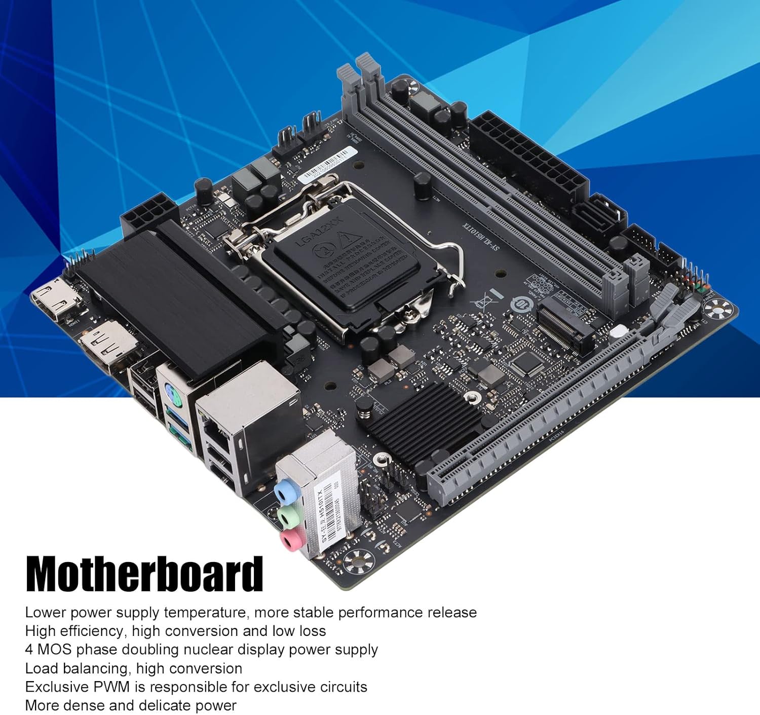 Cuifati H510 Chip Motherboard, Dual Channel PC Motherboard, with CNVIO,Pcle Wireless Card Interface, Fog Black Matte PCB