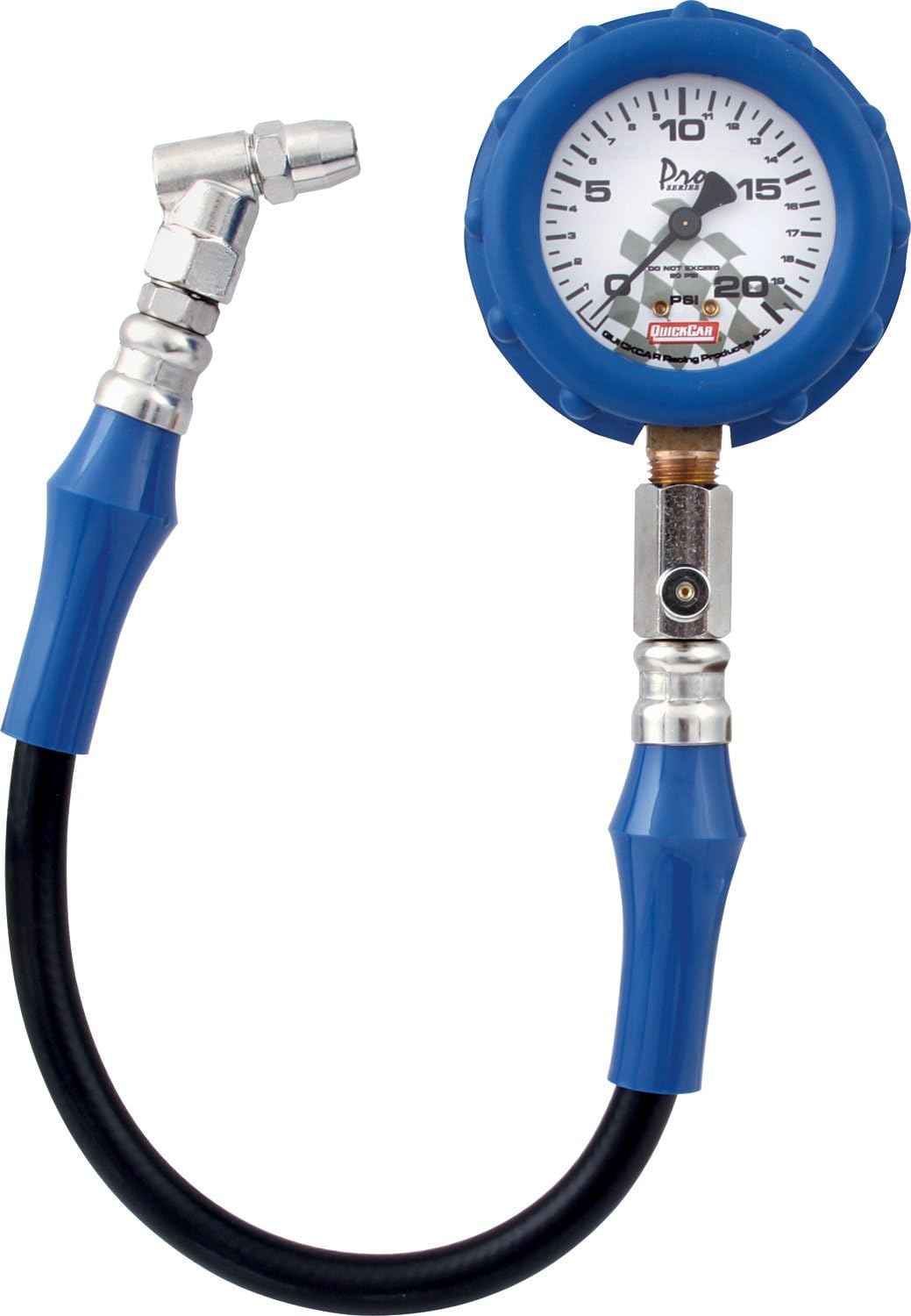 QuickCar Racing Products 56-020 Tire Pressure Gauge with Swivel Chuck and Relief Valve